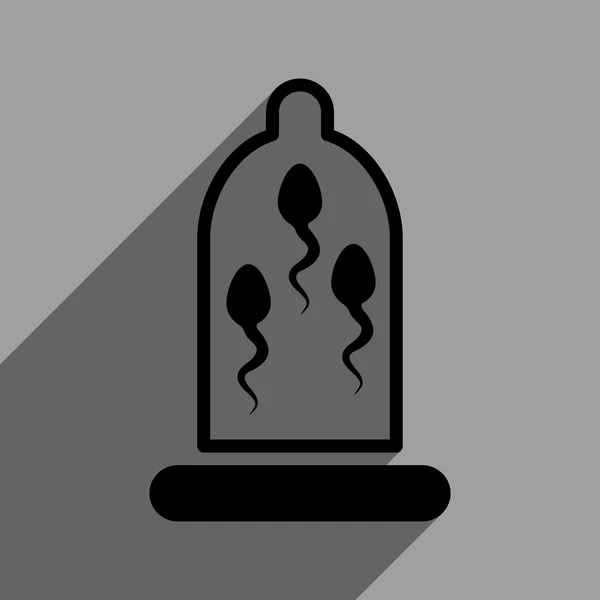 Icono cuadrado plano de protección de esperma con sombra larga — Archivo Imágenes Vectoriales