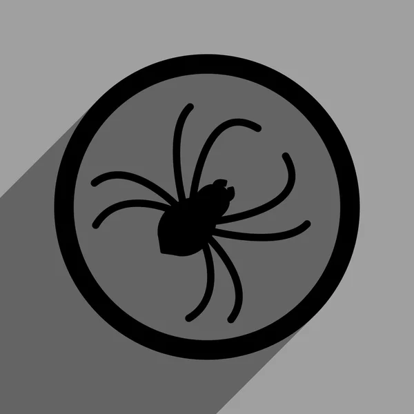 Spider Flat Square pictogram met lange schaduw — Stockvector