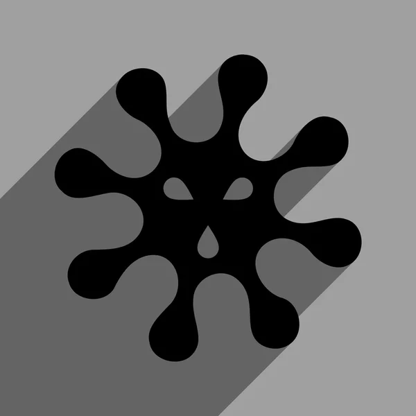Virus Flat Square Icono con sombra larga — Archivo Imágenes Vectoriales