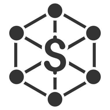 Banka ağ düz vektör simgesi