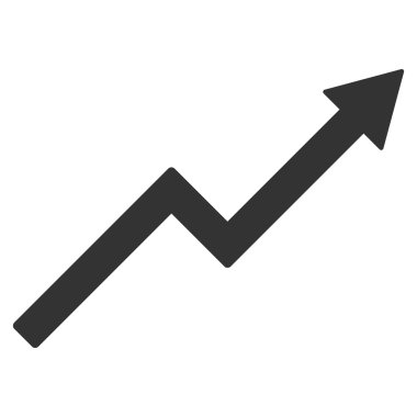 Büyüme trendi grafik düz vektör simgesi