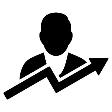 Kullanıcı Trend düz vektör simgesi