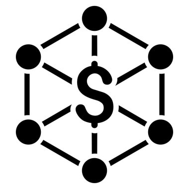 Banka ağ düz vektör simgesi