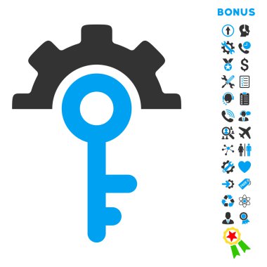 Bonus ile Anahtar Seçenekleri Düz Vektör Simgesi