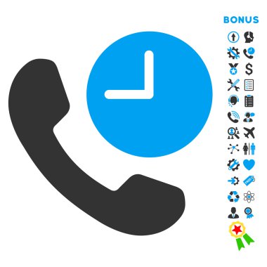 Bonus ile Telefon Zamanı Düz Vektör Simgesi