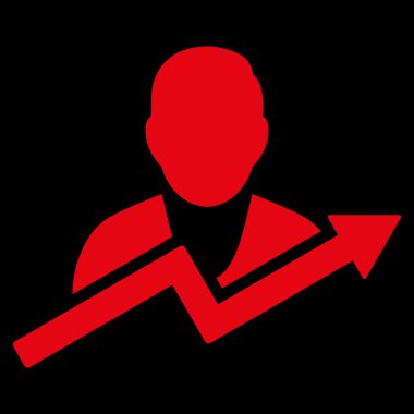 Kullanıcı Trend düz vektör simgesi