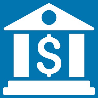 Banka Office düz vektör simgesi