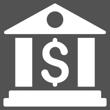 Banka Office düz vektör simgesi