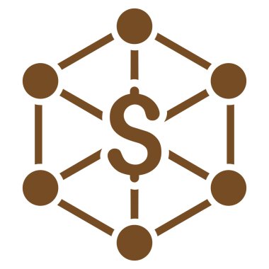 Banka ağ düz vektör simgesi