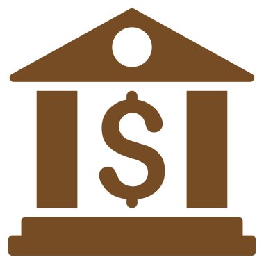 Banka Office düz vektör simgesi