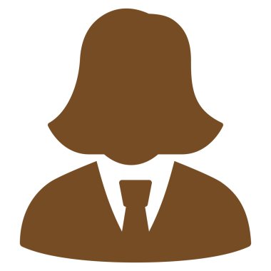 İş kadını düz vektör simgesi