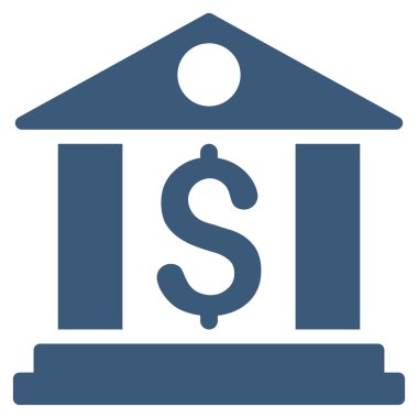 Banka Office düz vektör simgesi