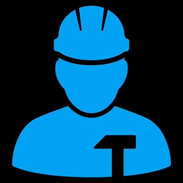 Builder Person platta vektor ikonen — Stock vektor