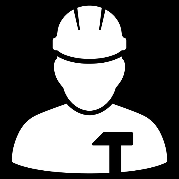 Builder Person platta vektor ikonen — Stock vektor