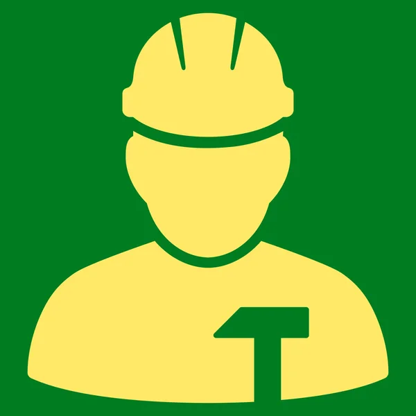 Constructor Persona plana Vector icono — Vector de stock