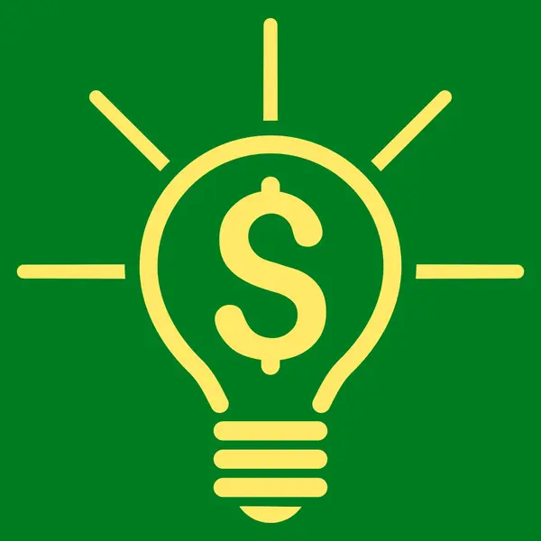 Financial Idea Bulb Flat Vector Icon — Stock Vector