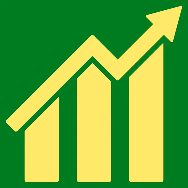 Gráfico de crescimento Ícone vetorial plano — Vetor de Stock