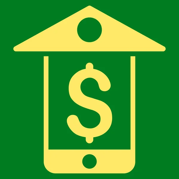 Banco móvil plana Vector icono — Vector de stock