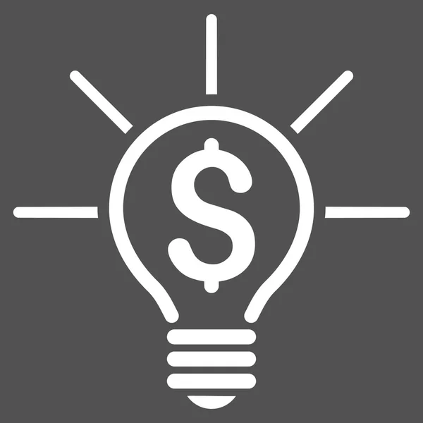Finanzielle Idee Glühbirne flacher Vektor Symbol — Stockvektor