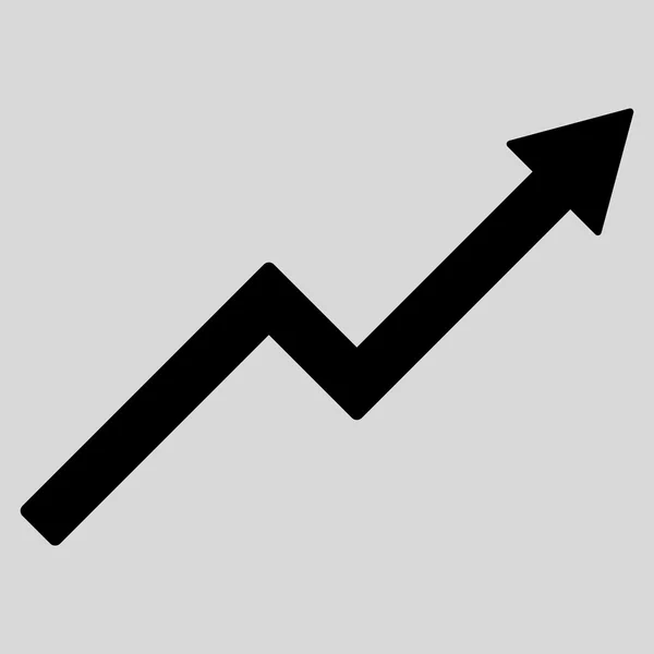 Graphique de tendance de croissance Icône vectorielle plate — Image vectorielle