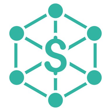 Banka ağ düz vektör simgesi