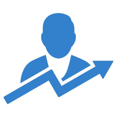 Kullanıcı Trend düz vektör simgesi