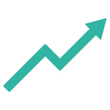 Büyüme trendi grafik düz vektör simgesi