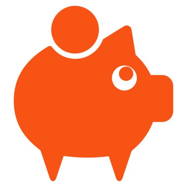 Piggy Bank Düz Vektör Simgesi