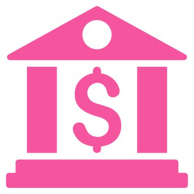 Banka Office düz vektör simgesi