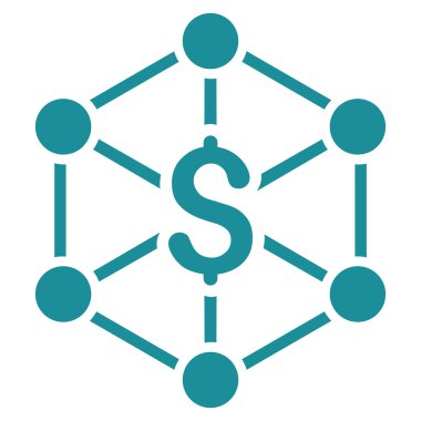 Banka ağ düz vektör simgesi