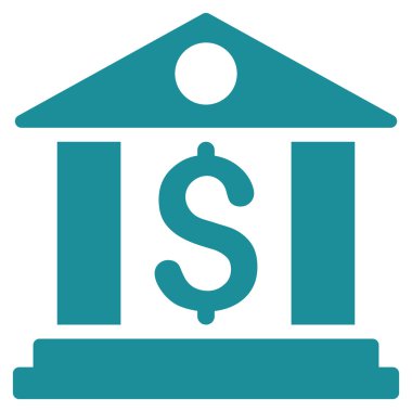 Banka Office düz vektör simgesi