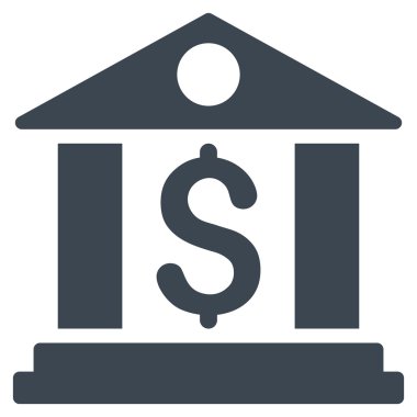 Banka Office düz vektör simgesi