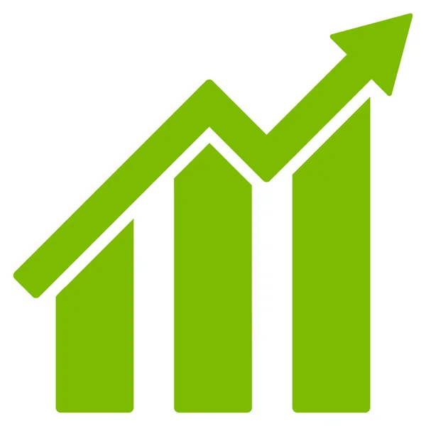 Growth Chart Flat Vector Icon — Stock Vector