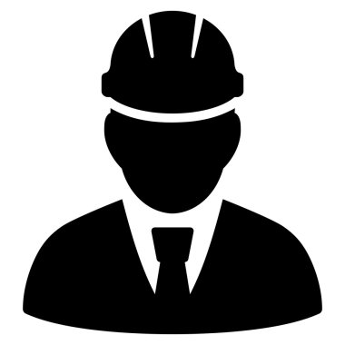 Mühendis düz glif simgesi