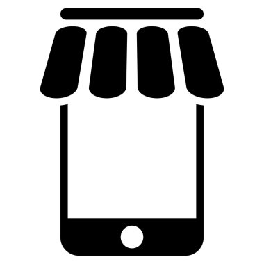 Webstore düz glif simgesi