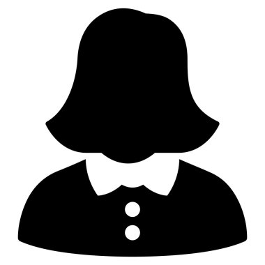 Kadın düz glif simgesi