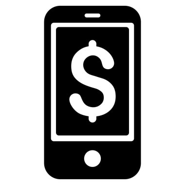 Mobil denge düz glif simgesi