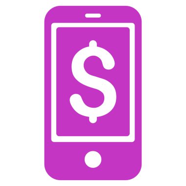 Mobil denge düz glif simgesi