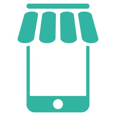 Webstore düz glif simgesi