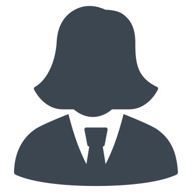 İş kadını düz glif simgesi