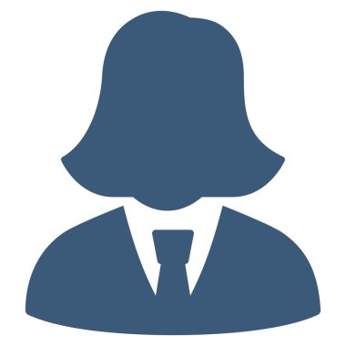 İş kadını düz glif simgesi