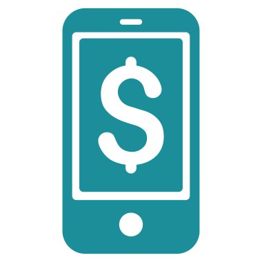 Mobil denge düz glif simgesi