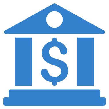 Banka Office düz glif simgesi