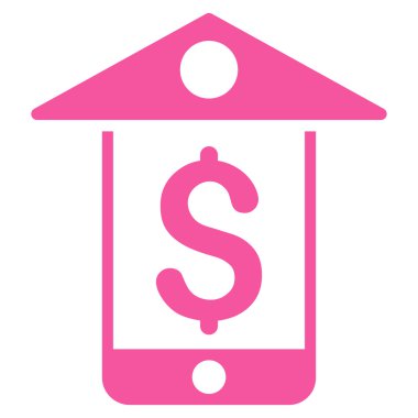 Cep Bank düz glif simgesi