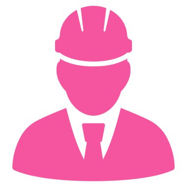 Mühendis düz glif simgesi