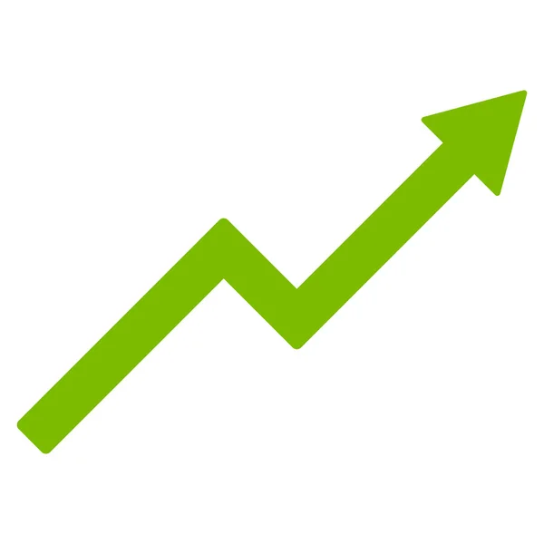 Growth Trend Chart Flat Glyph Icon — Stock Photo, Image