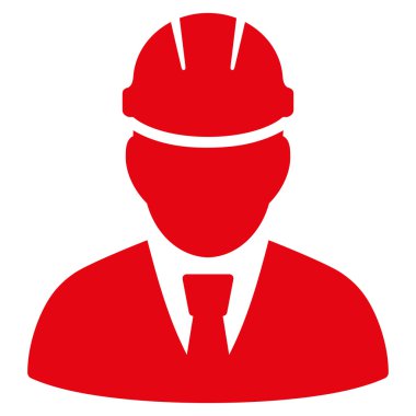 Mühendis düz glif simgesi