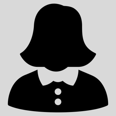 Kadın düz glif simgesi