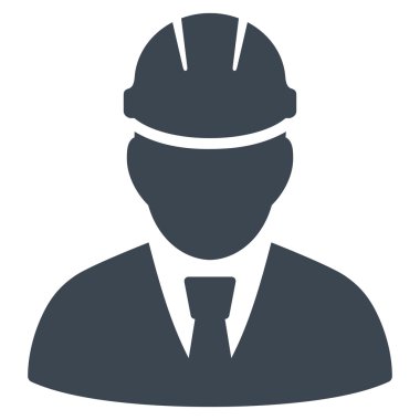 Mühendis düz glif simgesi