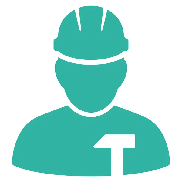 Builder Person Flat Glyph Icon — Stock Photo, Image